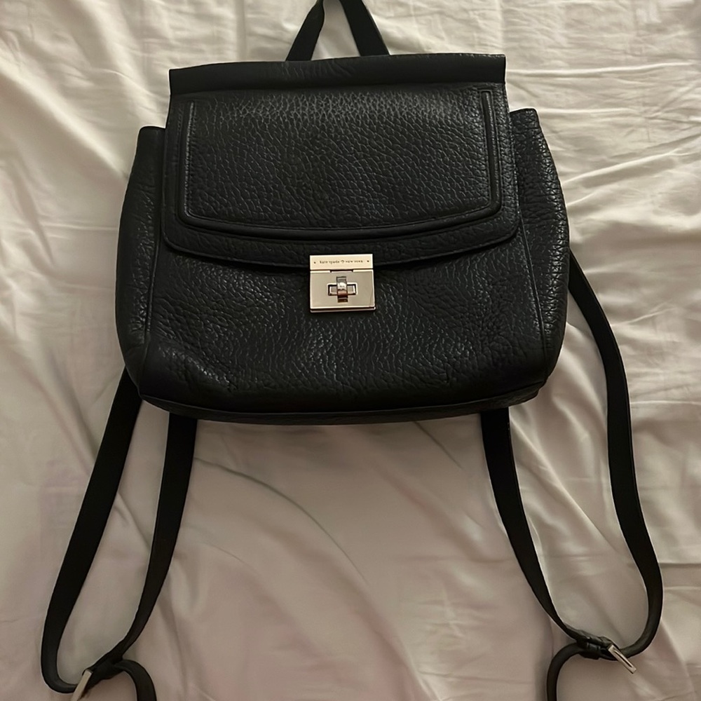 Kate Spade Black Leather Backpack